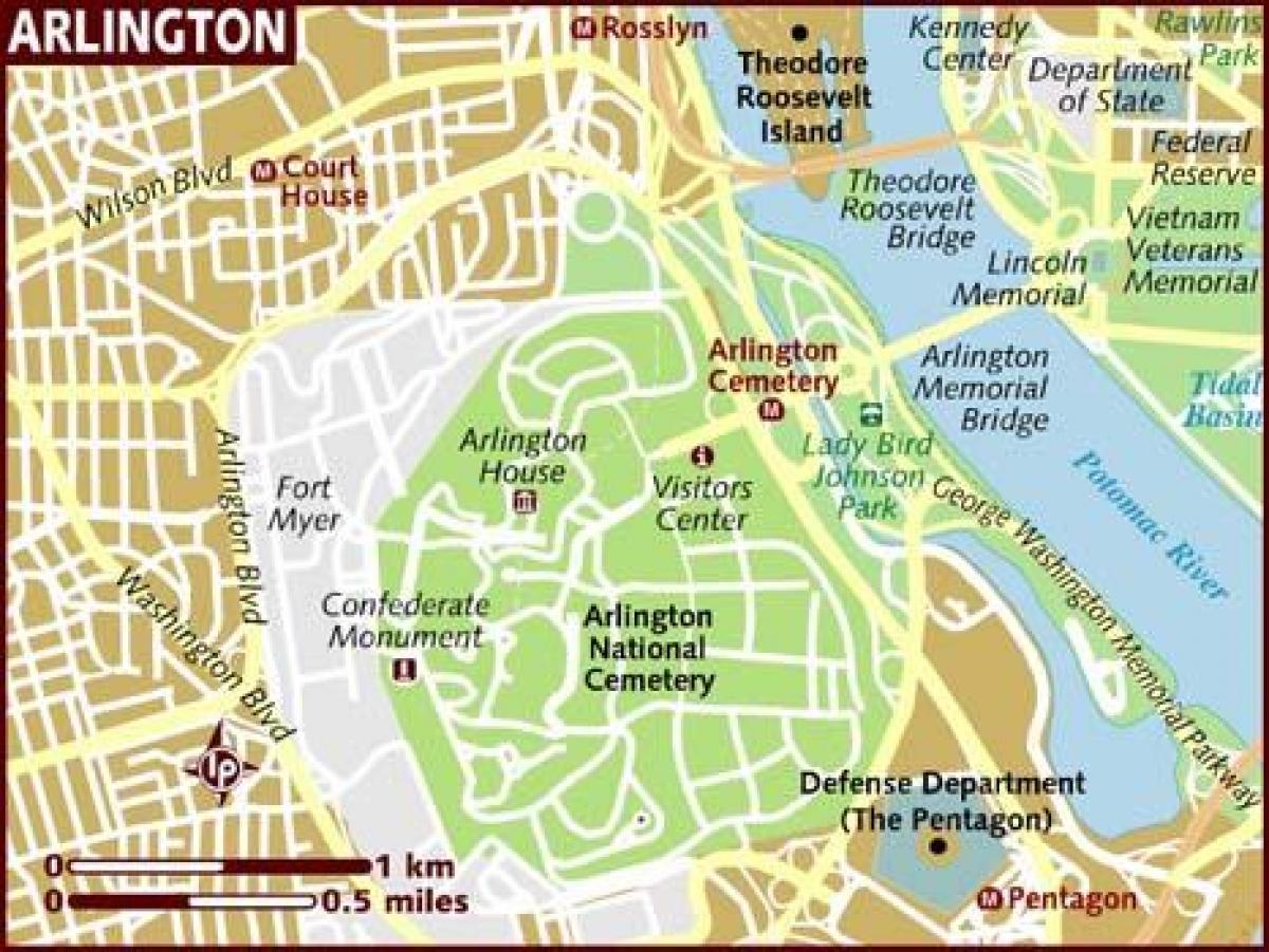 Karte von arlington washington dc