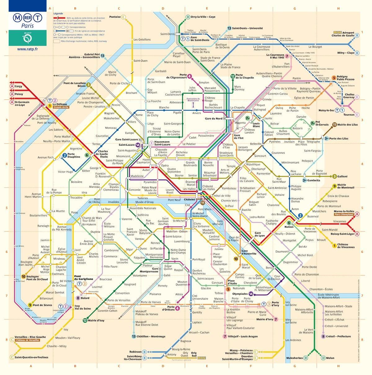 washington dc U-Bahn-Karte mit Straßen