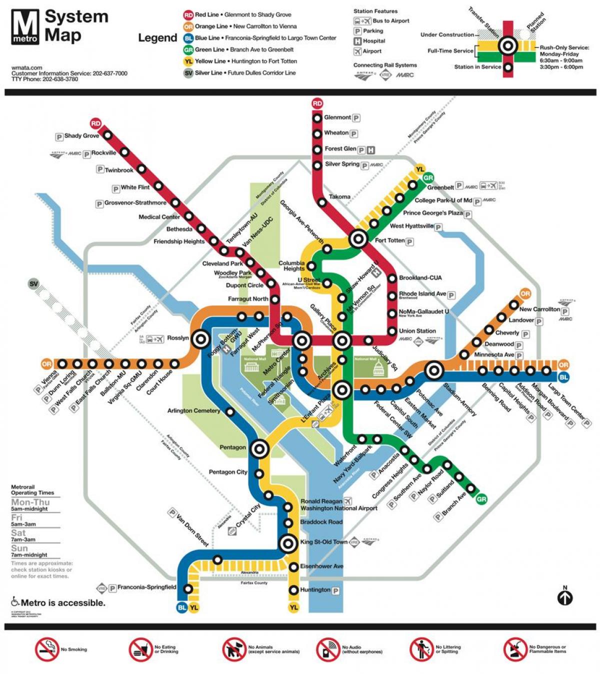dc-U-Bahn U-Bahn map