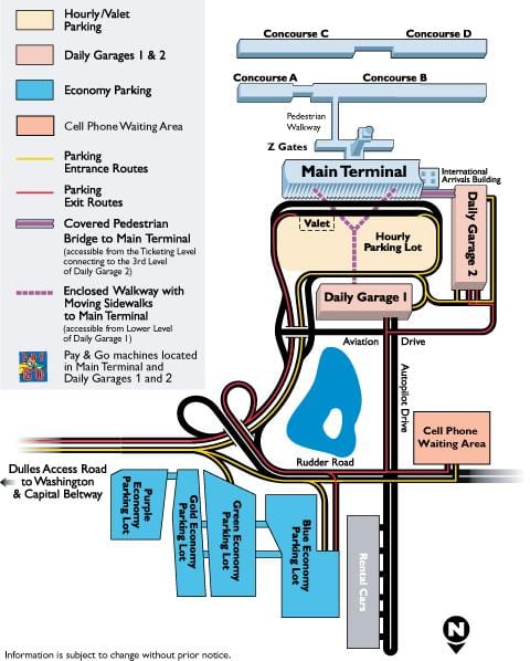 Karte von iad Parkplatz