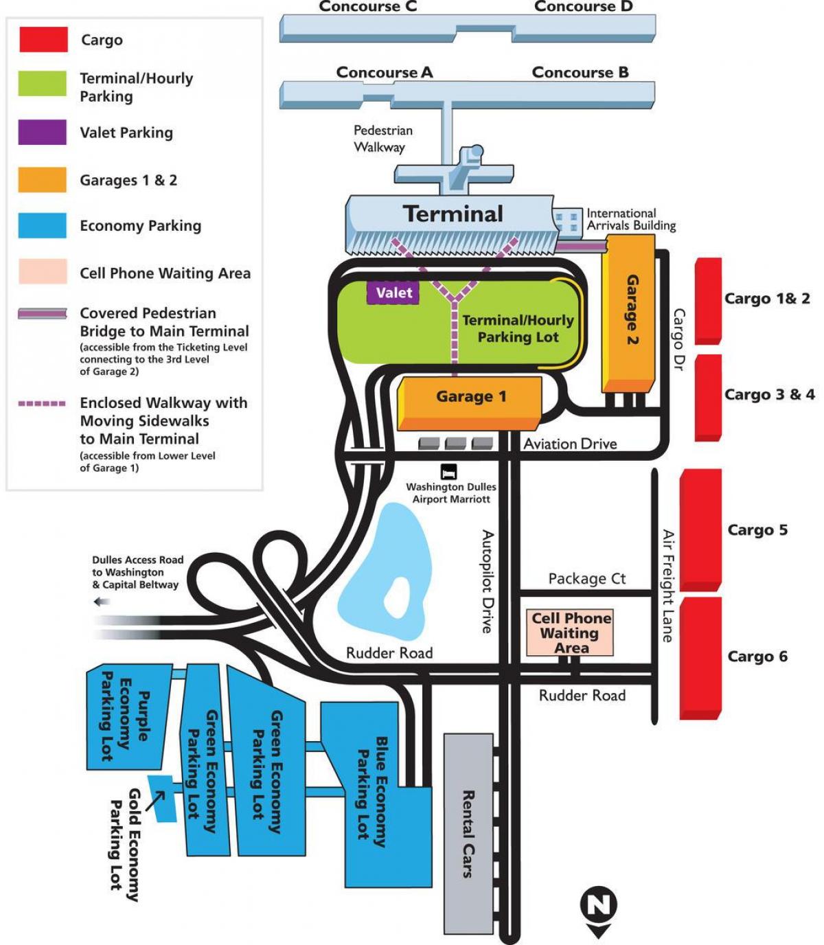 Karte von dulles airport area