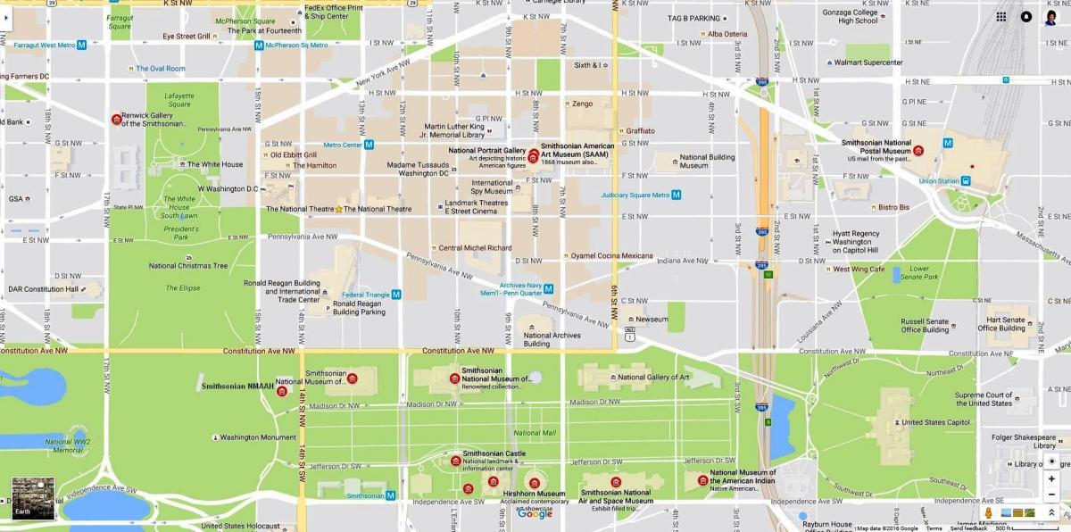 Karte der national mall und Museen