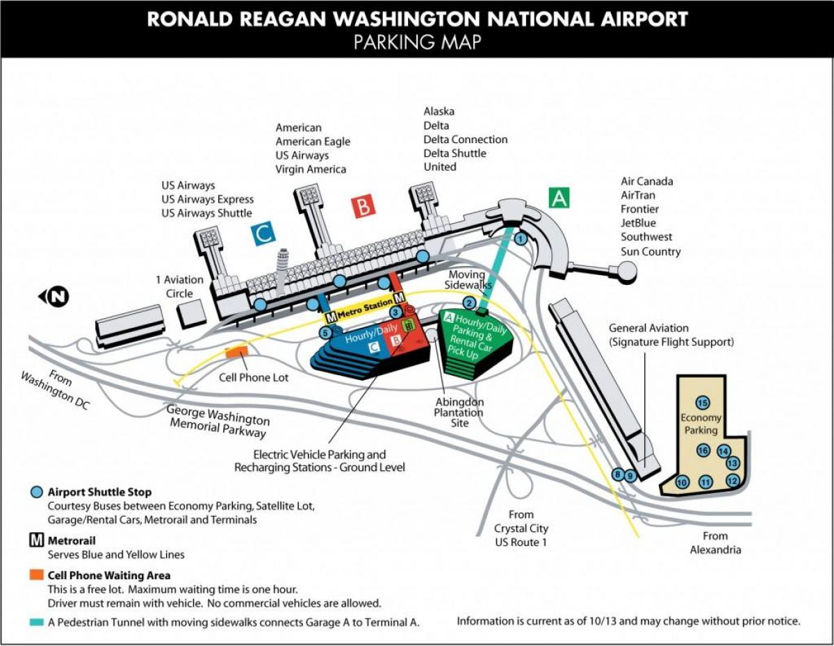 reagan airport gate Karte