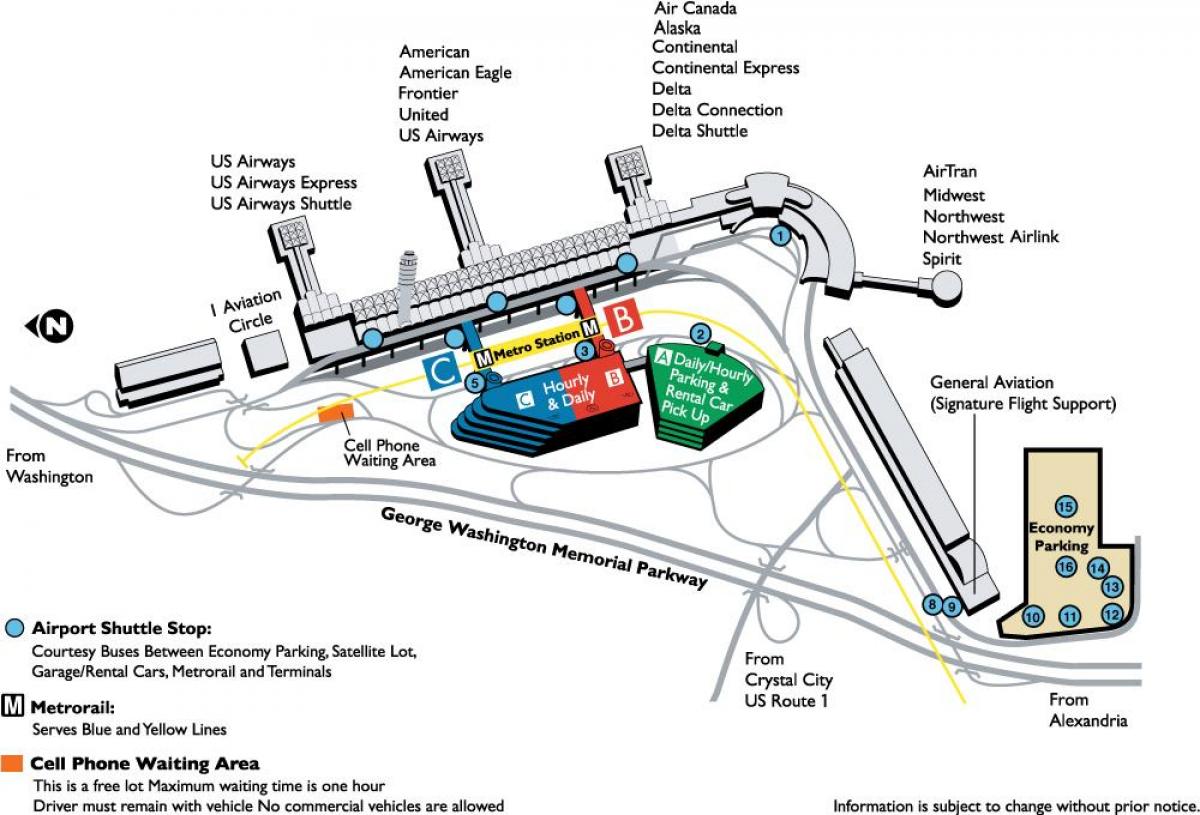 ronald reagan washington national airport Landkarte
