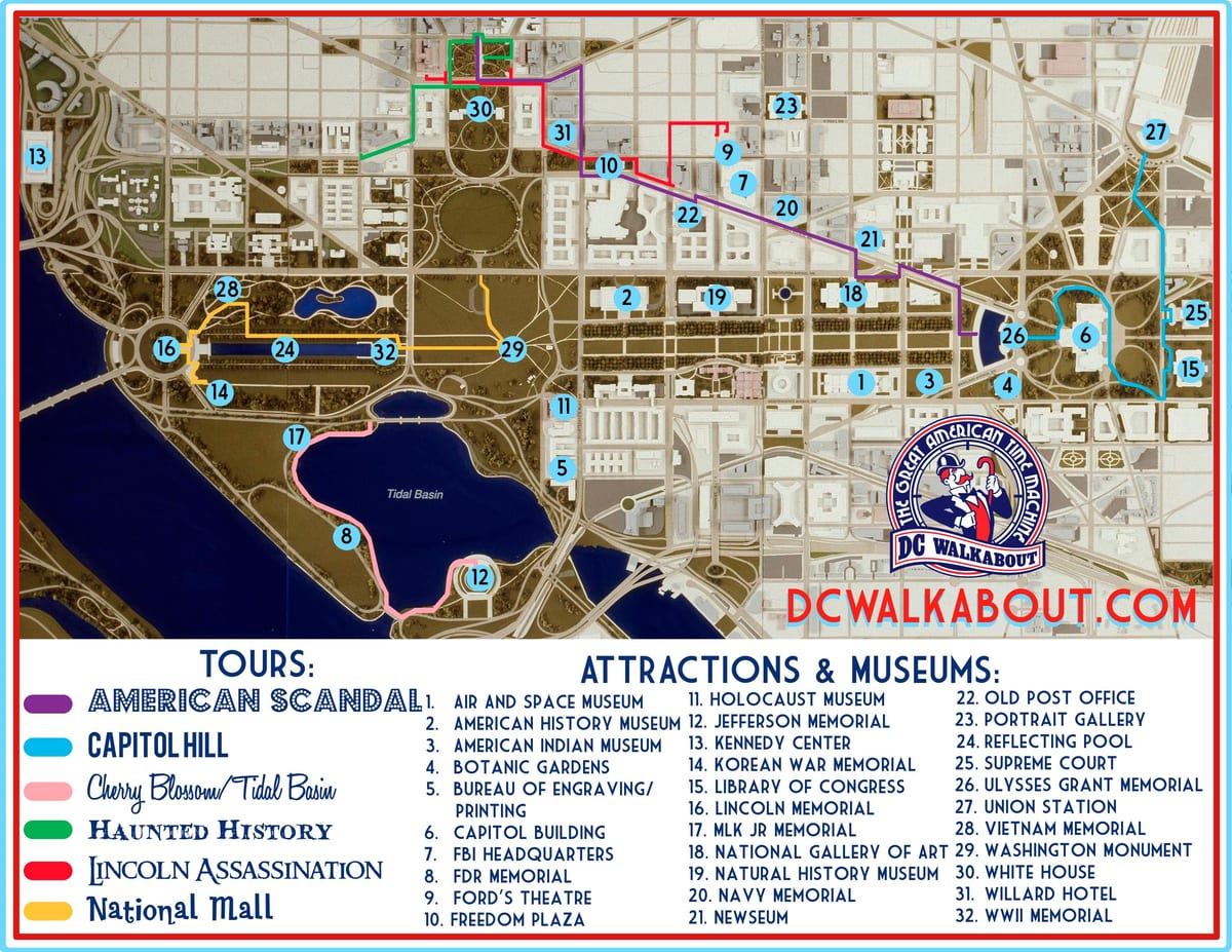 - tour guide Karte von washington dc
