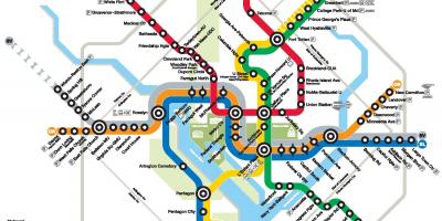 Washington dc U-Bahn-Linie anzeigen