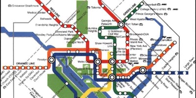 Washington dc U-Bahn-Karte