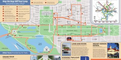 Washington hop-on-hop-off-bus route map