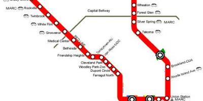 Washington dc metro red line map