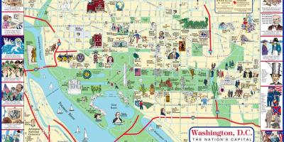 Karte von Wander-Karte von washington dc-Sehenswürdigkeiten