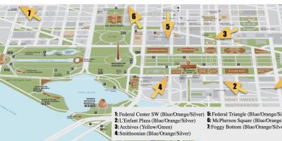 Walking-Karte von washington dc monuments